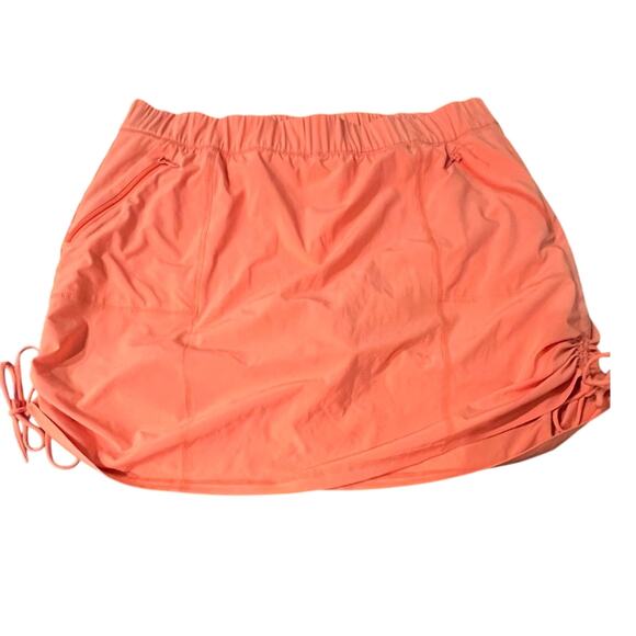 T by Talbots Coral Ruched Athletib Skirt with bike shorts - Size XL - Picture 1 of 4
